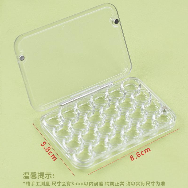 Portable 24-Slot Moisturizing Box for Watercolor Paints, 0.8ml X 24, Compact Magnetic Seal Travel-Friendly Palette