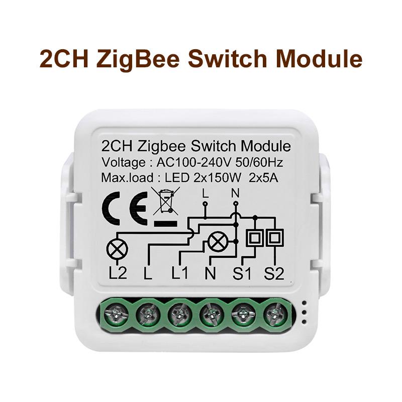 GIRIER Tuya ZigBee 3.0 Light Switch Module Smart DIY Breaker 1 2 3 4 Gang Supports 2 Way Control Works with Alexa Google Home