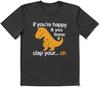 Lustiges T-Rex Klatschen Witz Cartoon Dinosaurier Grafik T-Shirt Unisex 100% Baumwolle Rundhals Kurzarm Freizeit T-Shirt