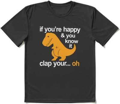 Rolig T-Rex Klappskämt Tecknad Dinosaurie Grafik T-shirt Unisex 100% Bomull Rund Hals Kort Ärm Vardaglig T-shirt