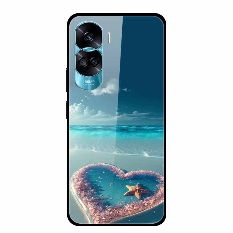 For Honor 90 Lite Case Honor90 Pro 5G Wolf Cats Tempered Glass Hard Covers for HuaWei HONOR 90 Pro 90Lite Protective Luxury Capa
