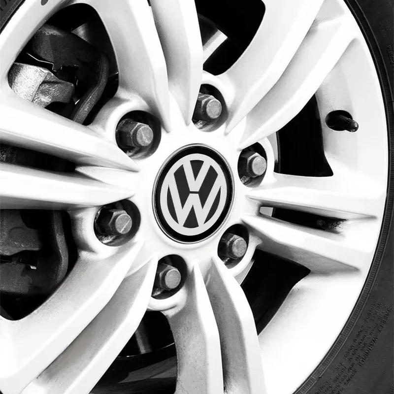 For VW 4PCS 60MM Car Wheel Center Caps Hub Covers Badge for Volkswagen VW Polo Golf-4 5 6 7 MK5 CC Tiguan Passat MK6 MK7 Vehicle Access