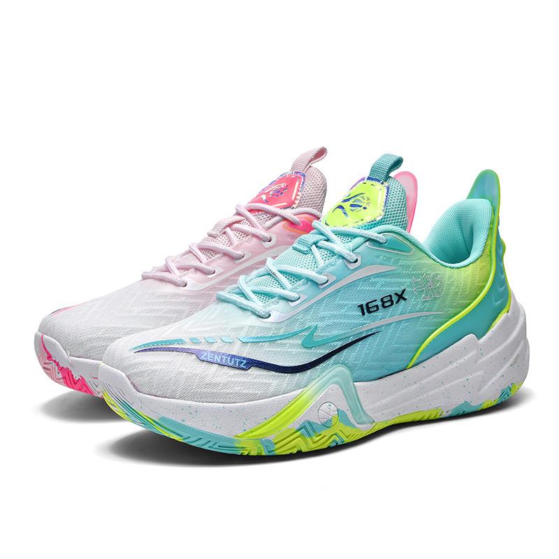 

2025 spring new mandarin duck basketball shoes men s mesh breathable high-top sports shoes non-slip wear-resistant friction sound 45