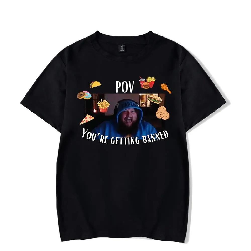 

Caseoh Your re Getting Banned Short Sleeve T Shirt Unisex Sport Pullover Harajuku Outwear Tops XXXXXL чорний