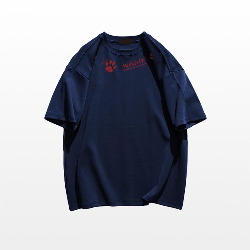 

Женская футболка оверсайз в стиле ретро из хлопка - с коротким рукавом, дизайн лето 2025 3XL темно-синий