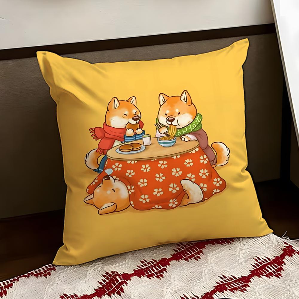 Cheeky Adorable Shiba Inu Cushion Cover Reversible Soft Durable Pillow Cover Home Car MultiScene Use for Daily Comfort