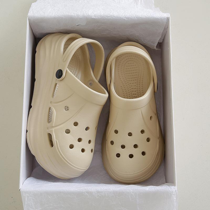 

New summer cool slippers women s thick-soled bag head versatile hole shoes comfortable soft sole casual half drag 40-41