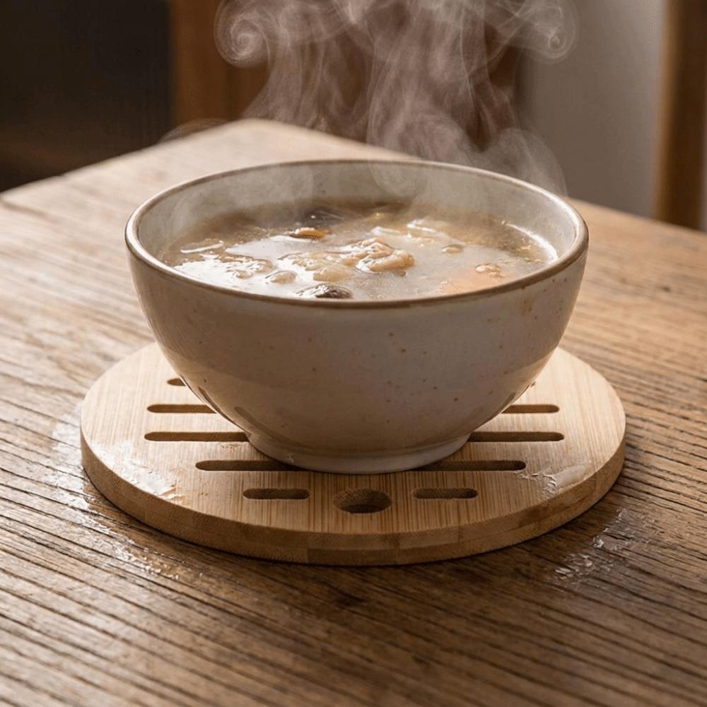 2PCS Durable Thickened Bamboo Coaster Natural Eco-Friendly Coffee Cup Mat Round/Square Bowls Pad Restaurants