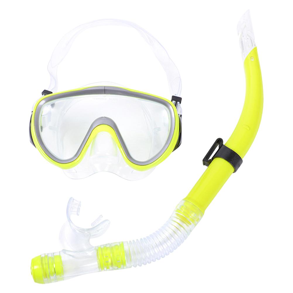 Diving Mask & Snorkel Set Adjustable Scuba Diving Mask No Leakage Diving Snorkel Tube Anti-Fog for Swimming Snorkeling