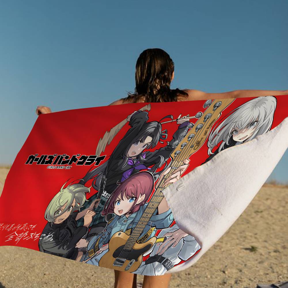 Anime G-Girls Cool Band Cry Big Microfiber Beach Towels Quick Dry Towel Sand Beach Towels Pool Towel For Travel Swim Pool Yoga