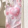 Pink Heart Shockproof Transparent Case for iPhone 14-17 Pro Max