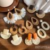 Holz Böhmische Hängeohrringe Blume Geometrische Ohrringe Retro Strand Schmuck Damen
