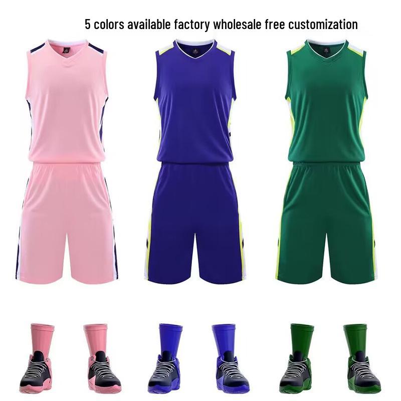 

Men s Ultra-Fast Drying Basketball Jersey with Custom Numbers - Student Team Uniform Set S рожевий