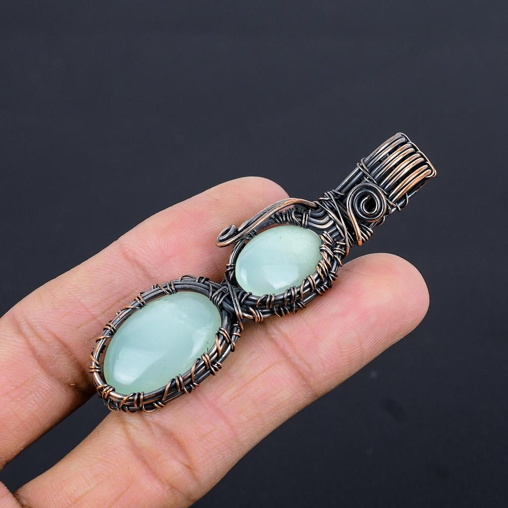 Blue Chalcedony 925 Solid Sterling Silver Pendant, Handmade Gemstone Pendant Jewelry, Gifts For Wife Brand New Pendant