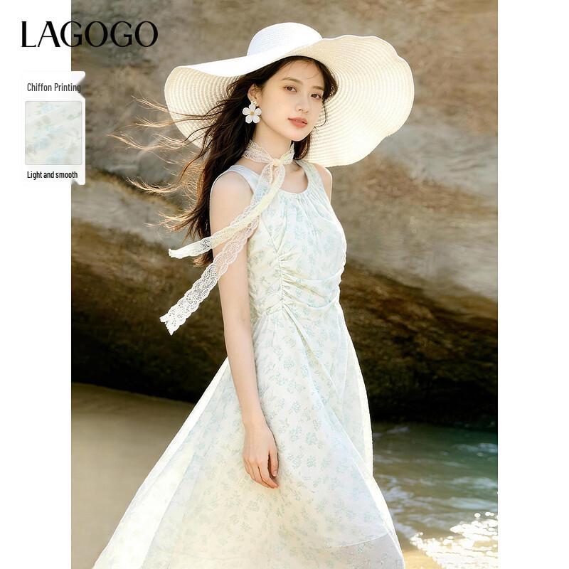 LAGOGO 2025 Printed A-Line Maxi Dress S