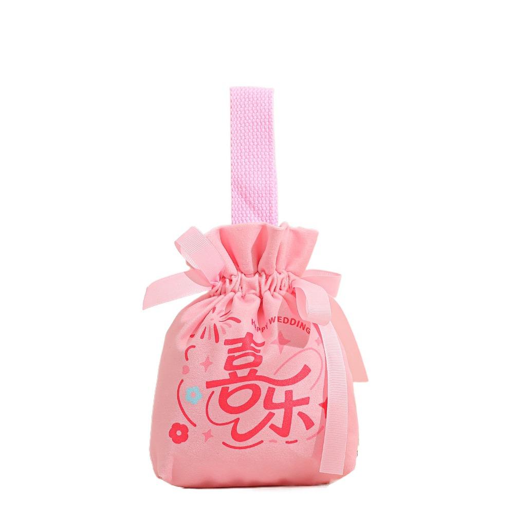 Traditional Canvas Wedding Candy Bag Tassels Drawstring New Year Gifts Bag Spring Festival Flower Chinese Style Handbag Party