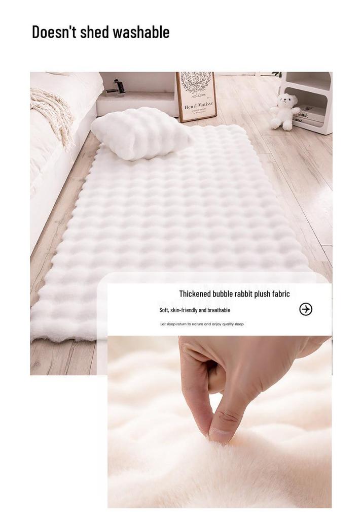 High-Grade Irregular Velvet Carpet: Cream Style for Bedroom, Living Room, or Bay Window