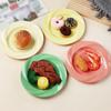4PCS Decorative Light Luxury Round Plate Ceramic-look Salad Dish Dinning Plate  Home