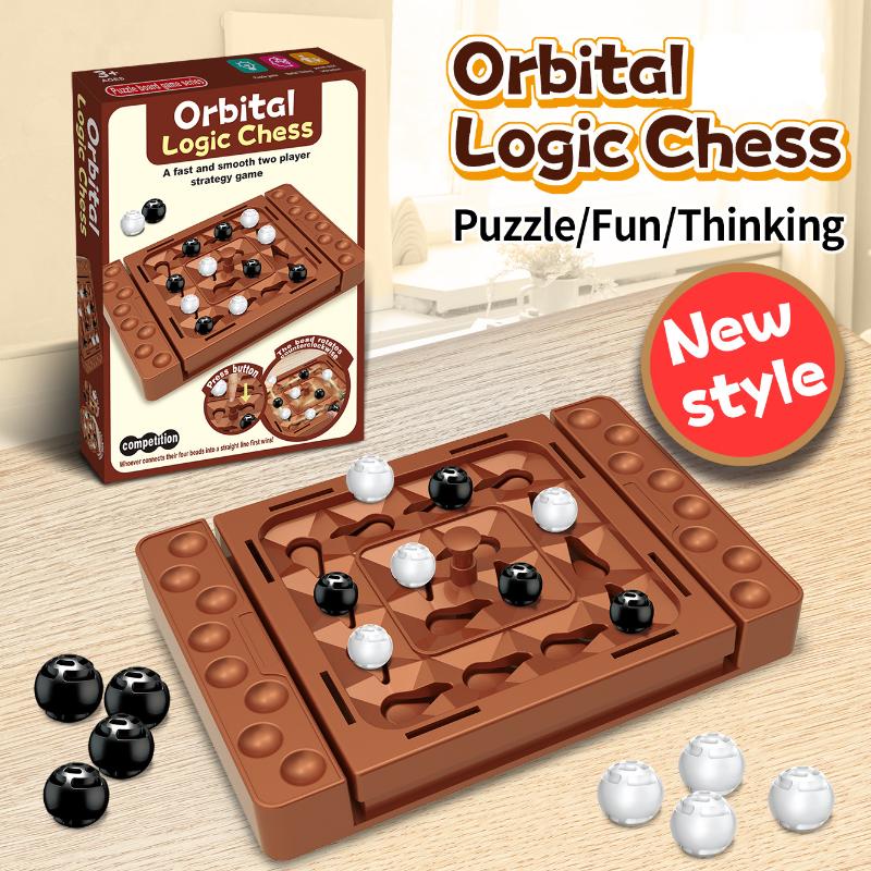 1 Set Montessori Track Chess Games Touch Flip Black White Chess Parent-Child Interactive Intelligent Tabletop Board Game