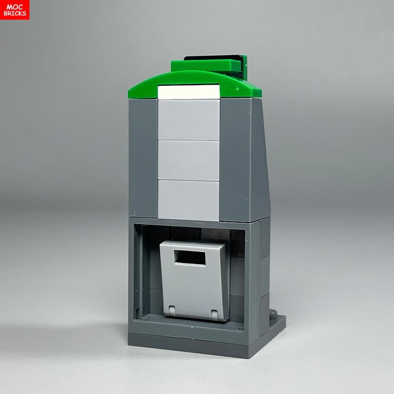 MOC Bausteine Geldautomat Dynamit Dollar Münzbeutel Geldlieferung Schatz Bausteine Pädagogisch Zusammengebaute Teile Spielzeug Für Kinder Geschenk