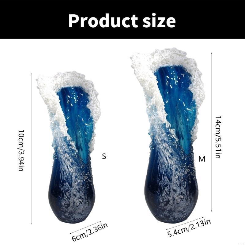 Kunstharz-Handwerksvase mit Farbmuster zum Thema Ozean, Blumenhalter für Heim- oder Bürodekoration X3UC