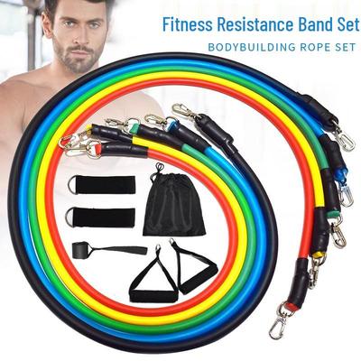 11-Piece Multifunctional Resistance Band Set for Men's Fitness and Muscle Training with Elastic Rope and Straps