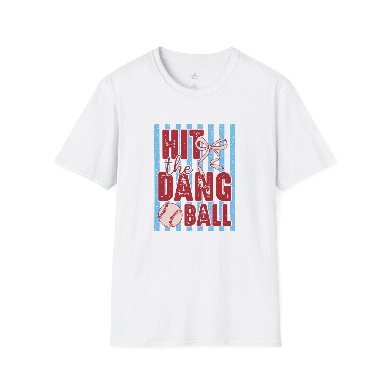 

Hit the Dang Ball T-Shirt | Baseball Graphic, Striped Vintage Style XL