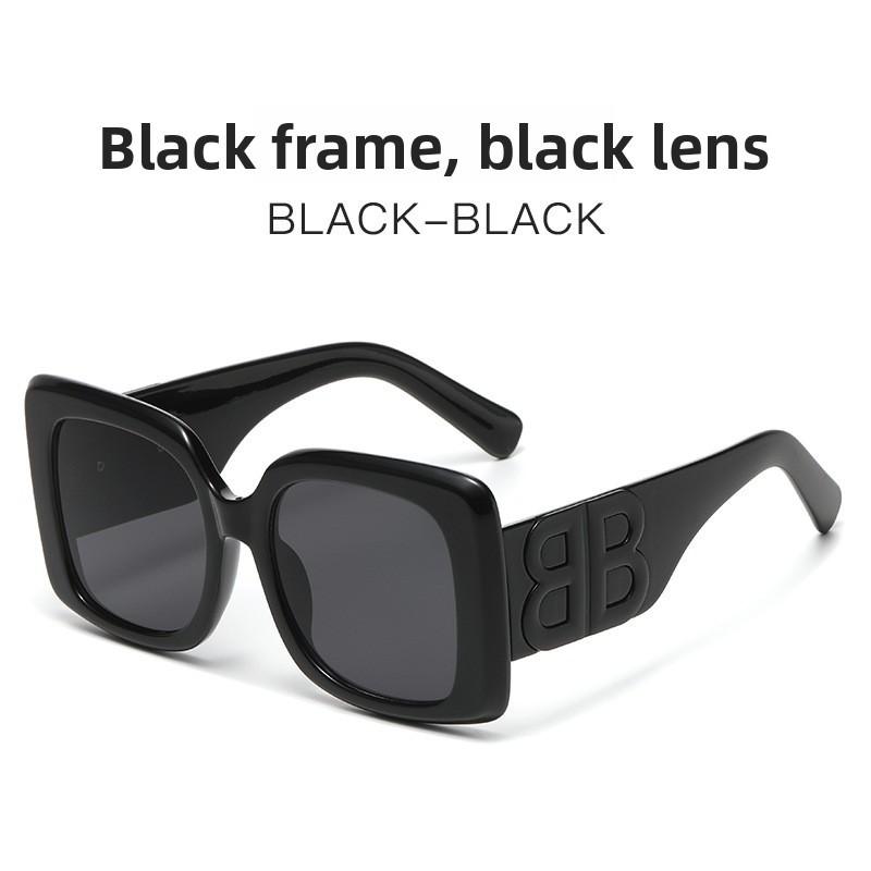 

Uv400 Square Sunglasses With Pc Frames For Summer Fashion And Outdoor Activities Black Black Gray