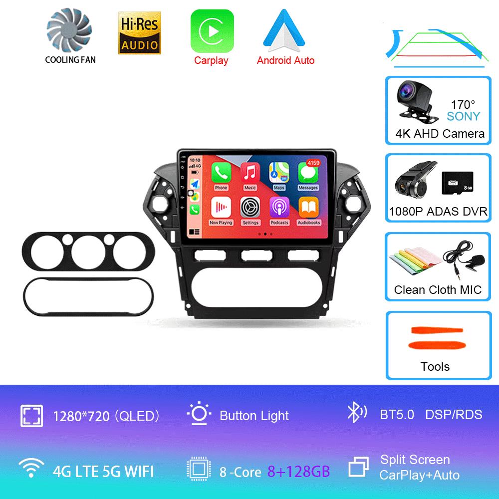 For Ford Mondeo 4 2011 - 2013 Car Radio Android 14 Carplay Auto 2K Screen Multimedia Player Autoradio GPS Stereo 2din Head Unit