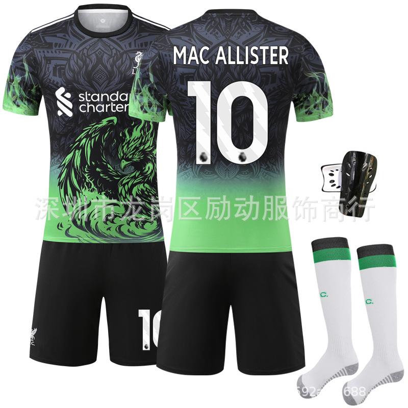 Klubové zelené přechodové tričko Wirtz Salah Liverpool Speciální pamětní edice Rychleschnoucí