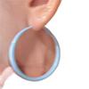 Silver Needle Simple Plain Ring Earrings Versatile Light Luxury Cold Wind Circle Ear Buckle Millennium Spice Girl Fashion Earrings Women