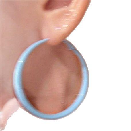 Silver Needle Simple Plain Ring Earrings Versatile Light Luxury Cold Wind Circle Ear Buckle Millennium Spice Girl Fashion Earrings Women