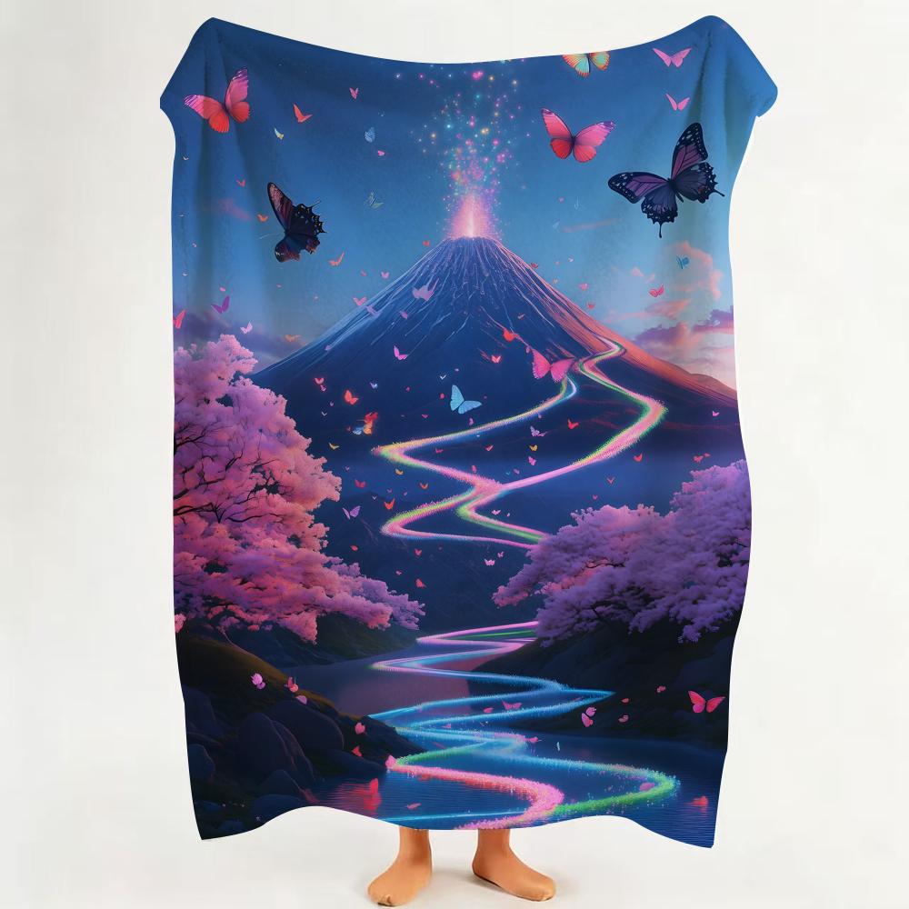 Art B Beautiful C Color Throw Flannel Throw Blanket Suitable for Sofa Living Room Bedroom