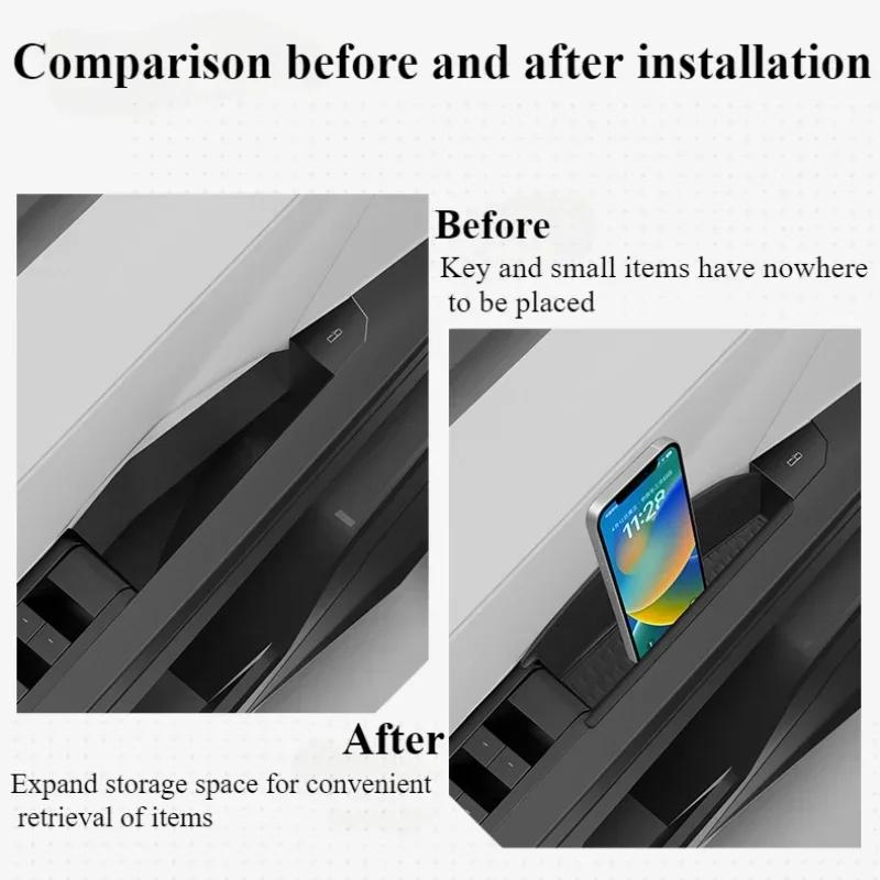 Door Handle Storage Box  For Tesla Cybertruck Front Door Handle Tray Hidden Organizer Container Phone Glasses Holder Accessories
