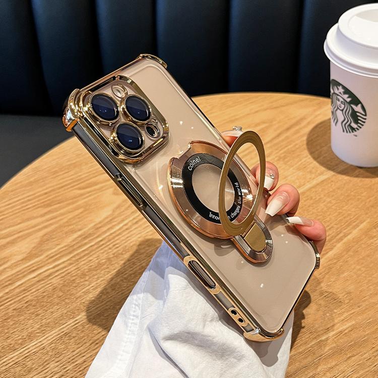 

Роскошный чехол с гальваническим покрытием, противоударный, с магнитной подставкой для iPhone 15 16 11 12 13 14 Pro Max Plus для Magsafe с чехлом-подставкой For iPhone 16 Pro