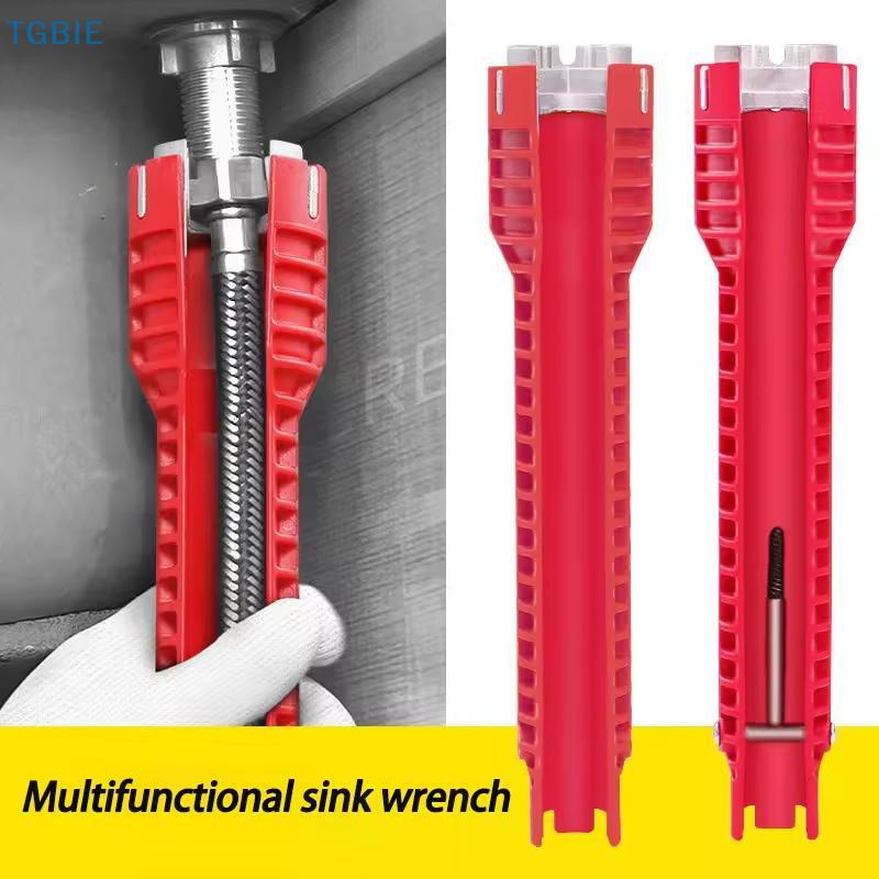 [TL][TL]14-in-1 Multifunktions-Spülbecken- und Wasserhahn-Reparaturwerkzeug - Langlebiges ABS, Anti-Rutsch-Langer Griff für Küchen- und Badezimmerinstallationen