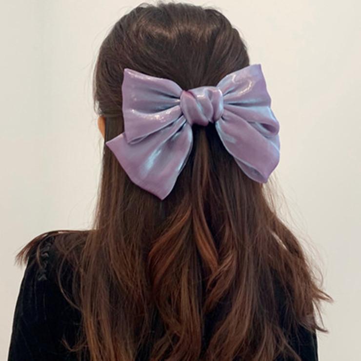 Large Bow Clip for Back of Head, Nature Style Hair Clip with Ribbon, Japanese INSPIRIED Side Clip, Fairy Hair Accessories for Women