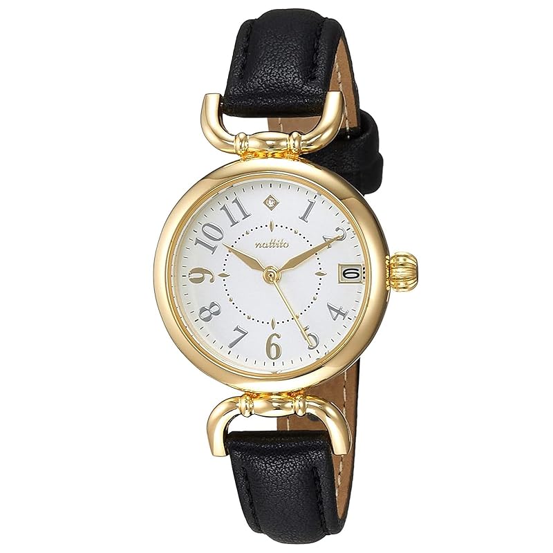 

[Field work] watch analog ibany date with leather belt white dial YM001P-5 ladies black