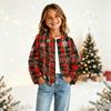 Modischer Cardigan mit Knöpfen und Weihnachtsdruck für Mädchen, für Feiertagsoutfits und den täglichen Gebrauch