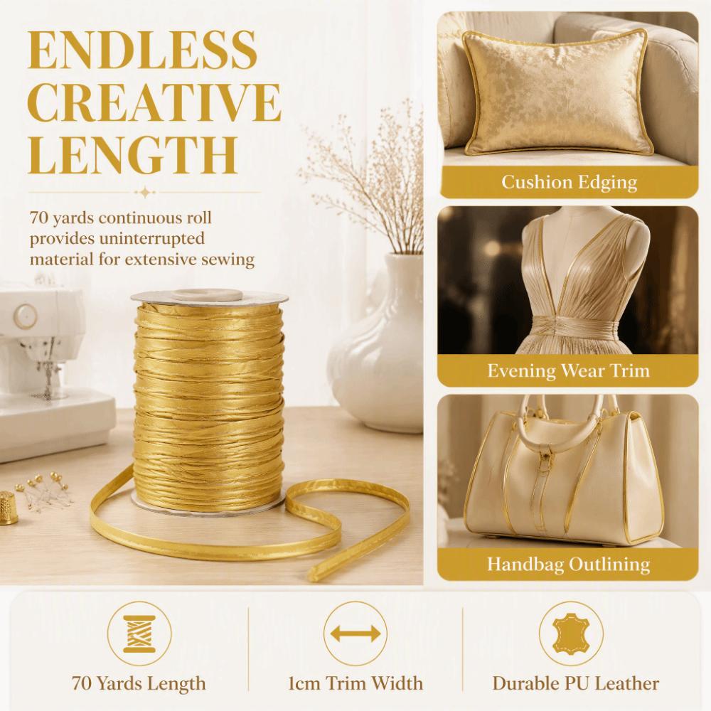 70yd Length Edging Braid Gold Color Binding Tape Practical Sewing Trims  For Sewing