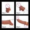 Men's Soft Rubber Exotic Condom Simulation Penis Crystal Set TPE Sex Toys Sex Product Long and Thick Penis Ring