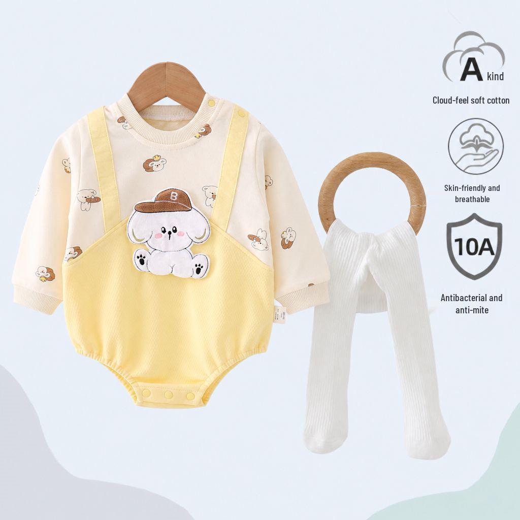 Popular Infant Spring/Autumn Bodysuit: Class A Outfits for Boys & Girls - Newborn Crawling Wear