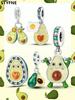 Charms Plata Copper Colors Avocado Beads Charm Pendant For Original Bracelet For Women Diy Jewelry Love Gift