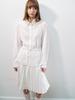 Spring Casual Lapel Modal Shirt with Lace-up for Women - Cloud-like, Solid Color