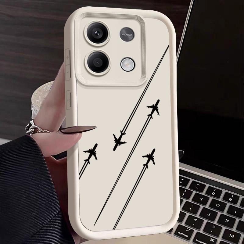 Airplane Pattern TPU Case For Xiaomi Redmi Note 13 14 Pro Plus 12 13 14 11 5G 13C Poco X6 X5 M6 F6 14T 13T Pro Soft Phone Cover