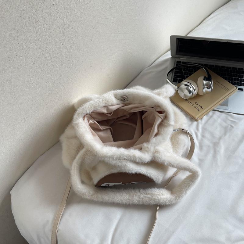 Plyšová taška tote s velkou kapacitou dámská taška přes rameno taška na dojíždění taška do podpaží