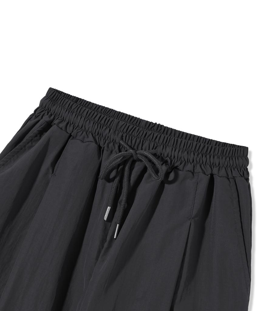 PIANER Nylon One-Pleat String Pants (Charcoal)