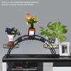 Elegant Iron Floor-Standing Plant Display Stand Flower Pot Rack for Garden Patio Decor Black