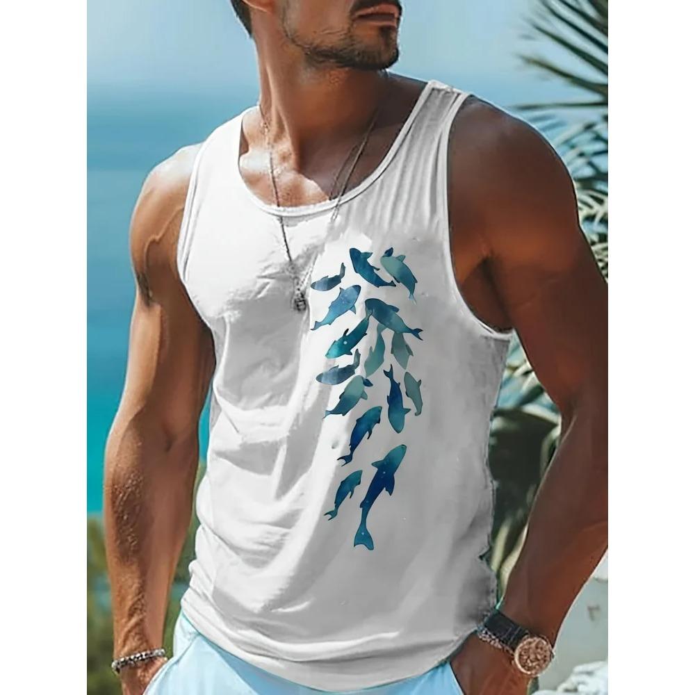 Summer Casual Men's Outdoor Beach Vest Fashionable Sleeveless Street Sport Style Men's Oversized Loose Comfortable Breathable Vest