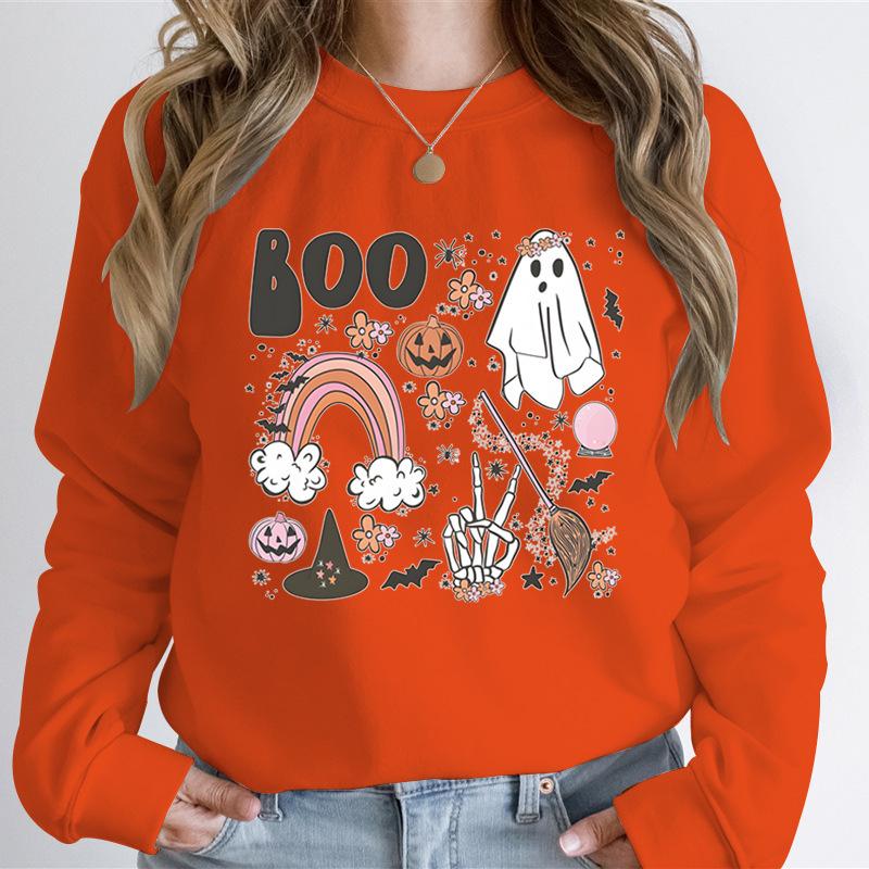 Sudadera de Fantasma de Halloween para Mujer Calabaza Esqueleto
